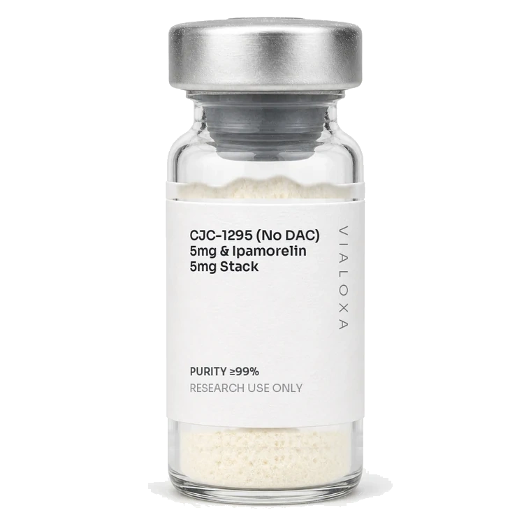 CJC-1295 5mg & Ipamorelin 5mg Stack lyophilised reference vial